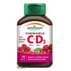 JAMIESON Vitamíny C a D3 třešeň cucací tbl.75