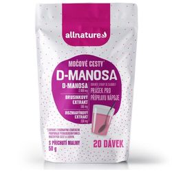 Allnature D-manosa s brusinkovým extraktem, příchuť malina 50g
