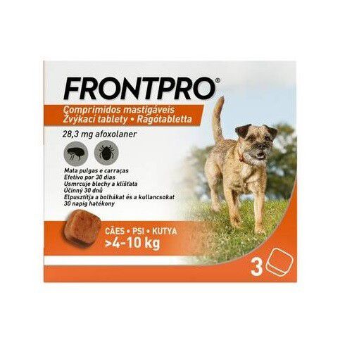 Frontpro žvýkací tablety pro psy 4-10kg 28,3mg 3 tablety