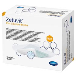 ZETUVIT PLUS SILICONE BORDER 10X10CM,10KS
