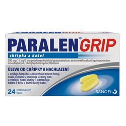 PARALEN GRIP CHŘIPKA A KAŠEL 500MG/15MG/5MG potahované tablety 24