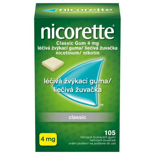 NICORETTE CLASSIC GUM 4MG léčivé žvýkačky 105