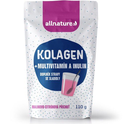 Allnature Kolagen multivitamíny a inulinem - příchuť malina a citron 110g