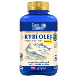 VitaHarmony Rybí olej Omega 3 1000mg XXL tob.150