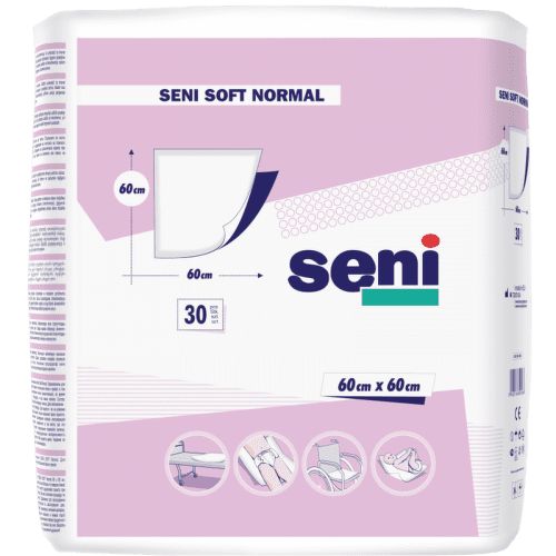 SENI SOFT NORMAL PODLOŽKY ABSORPČNÍ, 60X60CM, SAVOST 950ML, 30KS