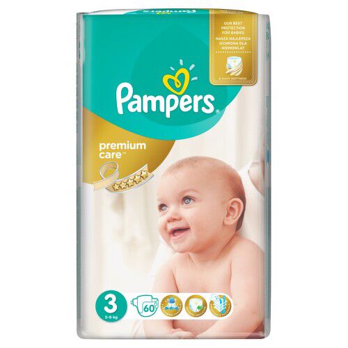 PAMPERS plenky Premium Care 3 Midi 60ks