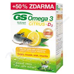 GS Omega 3 Citrus + Vitamin D3 60+30 kapslí ČR/SK
