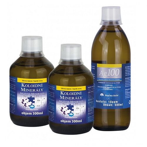 Koloidní minerály 2x300ml + Ag100 10ppm 500ml