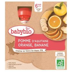 BABYBIO Pyré jablko pomeranč banán 4x90g