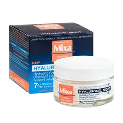 Mixa Hyalurogel noční krém pro citlivou pleť 50ml