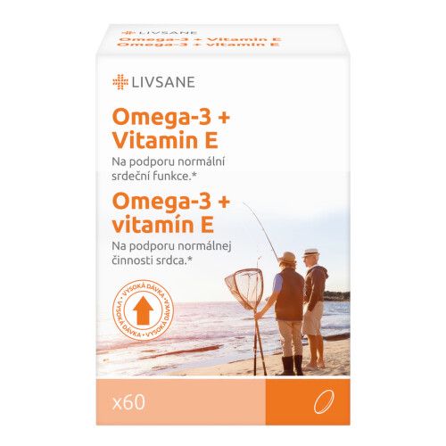 LIVSANE Omega 3 + Vitamin E vysoká dávka 60ks