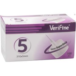 INZULÍNOVÉ JEHLY VERIFINE PRO VŠECHNA INZULÍNOVÁ PERA, 31G X 5 MM, 100 KS