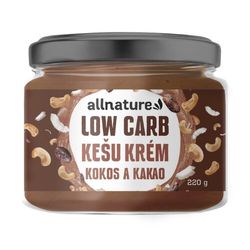 Allnature Kešu krém LOW CARB kokos a kakao 220g