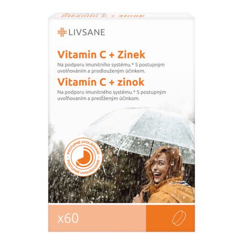 LIVSANE Vitamin C + Zinek vysoká dávka 60ks