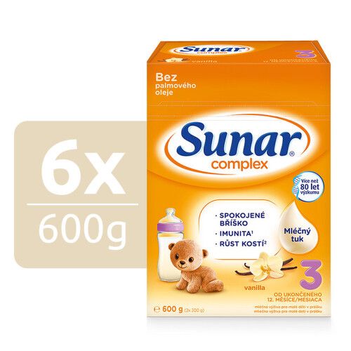 Sunar Complex 3 vanilka 600g - balení 6 ks