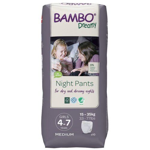 BAMBO DREAMY NIGHT PANTS 4-7 GIRL KALHOTKY ABSORPČNÍ NAVLÉKACÍ DĚTSKÉ, NOČNÍ, 4-7 LE