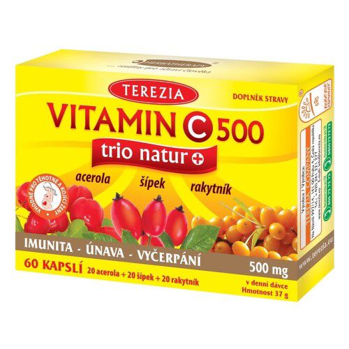 TEREZIA Vitamin C 500mg trio natur+ 60 kapslí