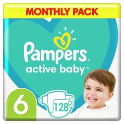 Pampers Active Baby Pleny 6 11-18kg 128 ks