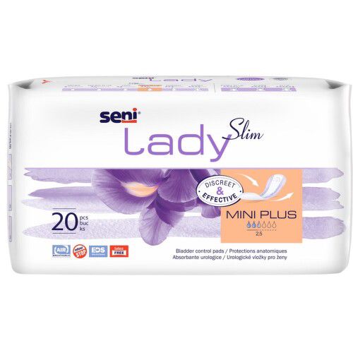 SENI LADY SLIM MINI PLUS inkontinenční vložky pro ženy, 20 ks, 10 x 22,5 cm