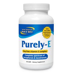North American Herb & Spice |Vitamín E v kapslích - Purely-E - 60 ks