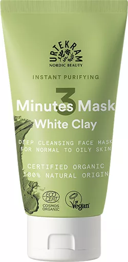 Urtekram Pleťová maska s bílým jílem pro okamžité pročištění BIO (75 ml)