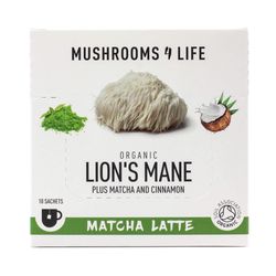 Mushrooms4Life | Kokosové latté - Hericium & Matcha - 5.5 g, 55 g, 110 g Obsah: 55g - 10 dávek