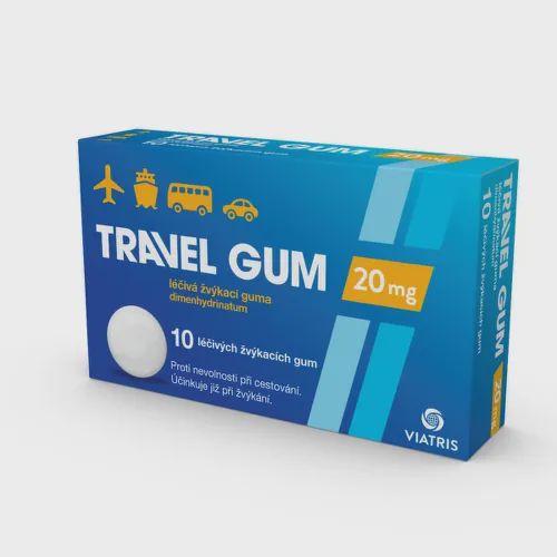 TRAVEL GUM 20MG léčivé žvýkací gumy 10