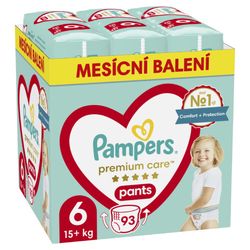 Pampers Premium Care kalhotkové plenky Monthly Box velikost 6 15+kg 93 ks