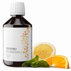 ZINZINO - Nejkvalitnější OMEGA 3 RYBÍ OLEJ 300 ml - BALANCE OIL+ Příchuť: Pomerančovo-citronová-mátová