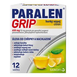 PARALEN GRIP HORKÝ NÁPOJ CITRÓN 650MG/10MG perorální zrněné prášky pro přípravu suspenze 12