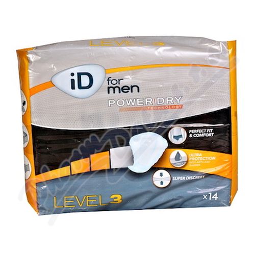 VLOŽKY ABSORPČNÍ ID FOR MEN LEVEL 3 740ML,COTTON FEEL,14KS