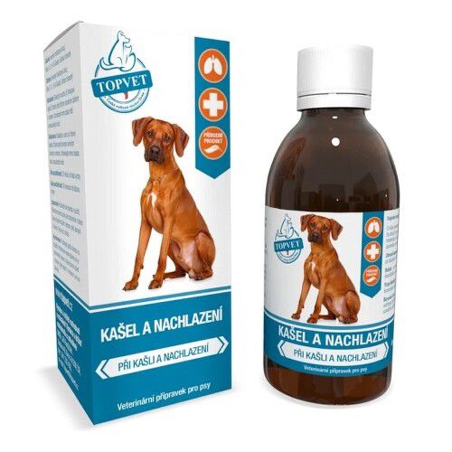 TOPVET Kašel a nachlazení veterinární přípravek pro psy 200ml