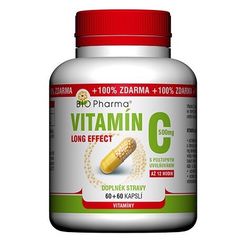 Vitamín C 500mg long effect cps.60+60 BIO-Pharma