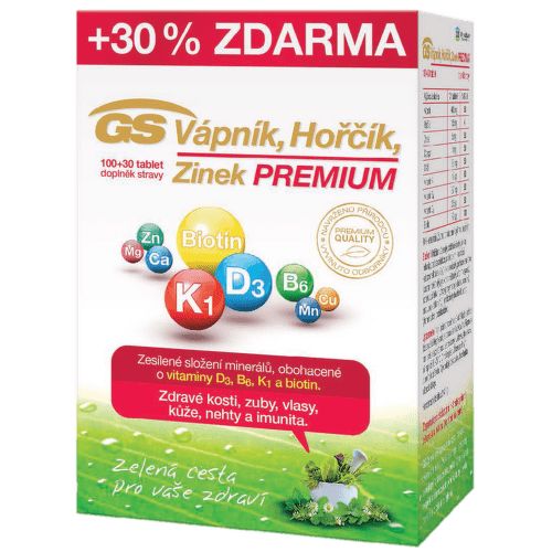 GS Vápník Hořčík Zinek PREMIUM tbl.100+30