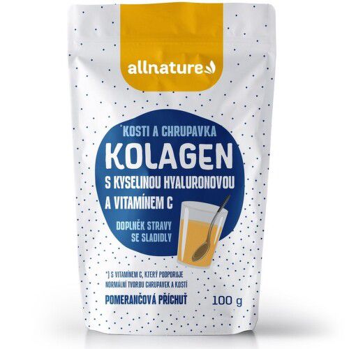 Allnature Kolagen s kyselinou hyaluronovou a vitaminem C 100g