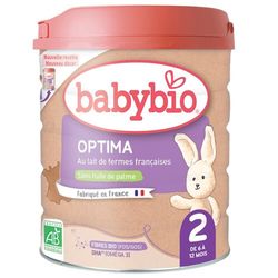 BABYBIO Optima 2 pokračovací kojenecké bio mléko s probiotiky a prebiotiky 800 g