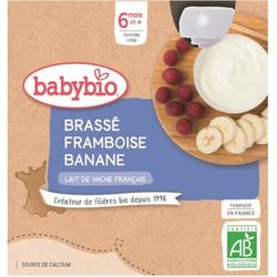 BABYBIO Mléčná svačinka malina banán 4x85g