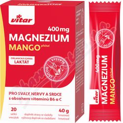 Vitar Magnezium 400mg+vit.B6+vit.C 20 sáčků