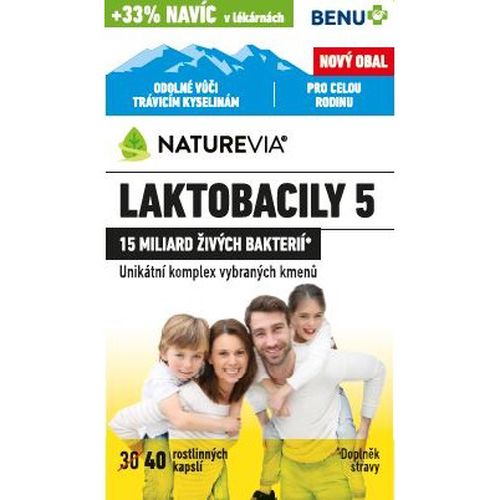 NatureVia Laktobacily 5 Imunita cps.40 Benu