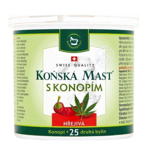 Koňská mast s konopím hřejivá 250ml