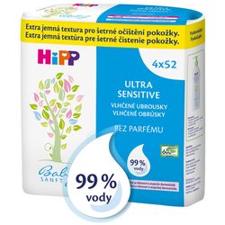HiPP BABYSANFT Čistící vlhčené ubrousky pro velmi citlivou pokožku 4x52ks