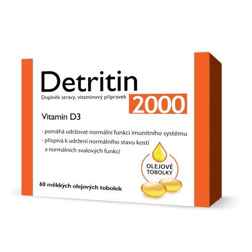 Detritin Vitamin D3 2000 IU 60 měkkých tobolek