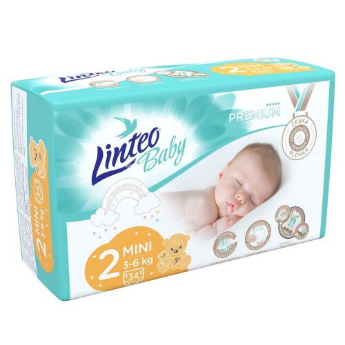 Dětské plenky LINTEO BABY PREMIUM MINI 3-6kg 34ks