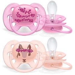 AVENT Šidítko Ultrasoft Obrázek 6 - 18m, dívka 2 ks