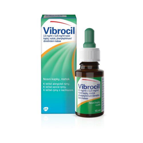 VIBROCIL 2,5MG/ML+0,25MG/ML nosní podání kapky, roztok 1X15ML