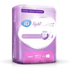 VLOŽKY ABSORPČNÍ ID LIGHT MINI 175ML,COTTON FEEL,JEDNOTLIVĚ BALENÉ,20KS