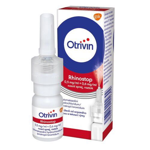 OTRIVIN RHINOSTOP 0,5MG/ML+0,6MG/ML nosní podání sprej, roztok 1X10ML+PUMPA