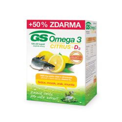 GS Omega 3 Citrus + Vitamin D3 100+50 kapslí ČR/SK