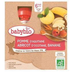 BABYBIO Pyré jablko meruňka banán 4x90g