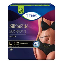 Tena Silhouette Normal Low Waist Noir L kalhotky absorpční natahovací